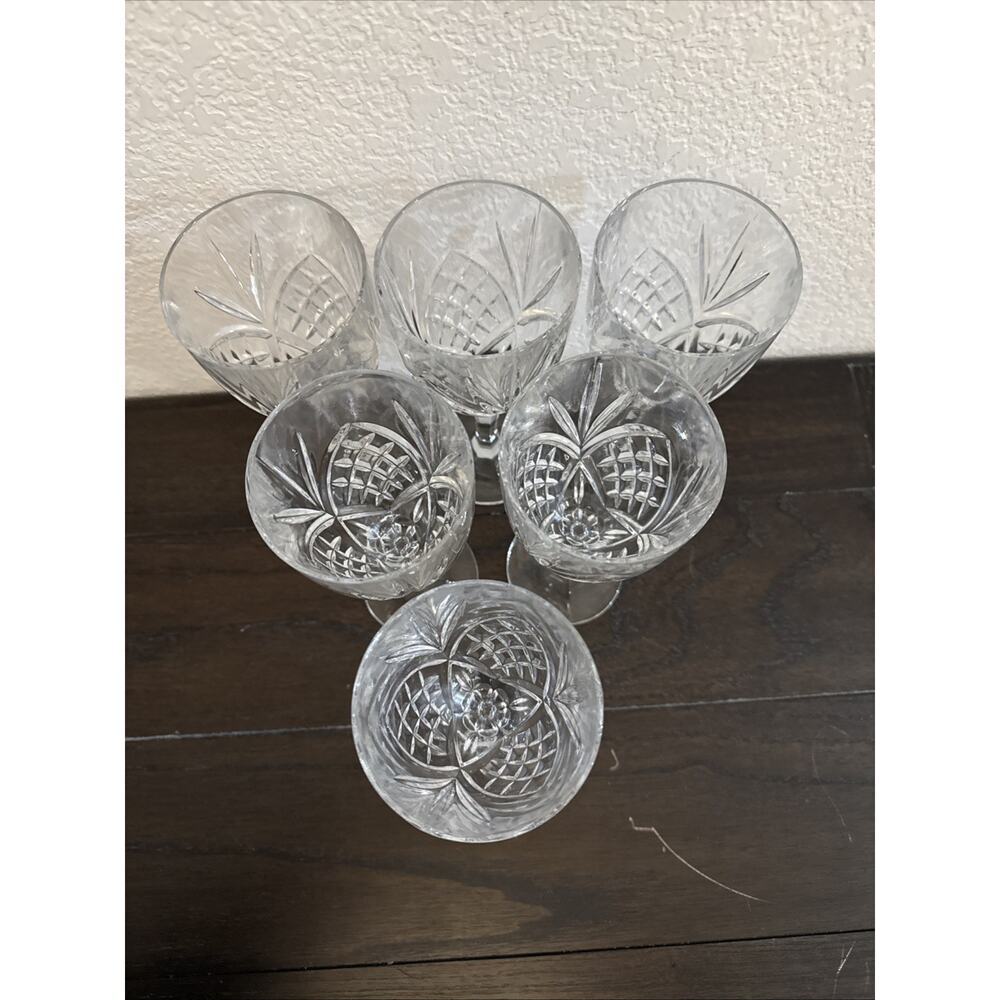 Vtg Godinger Shannon Crystal Wine Goblet Glasses Set of 6 Pristine 8”H Dublin - Picture 4 of 5